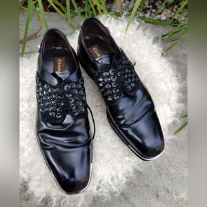 Cesare Paciotti Italian Mens Black Loafers 8.5